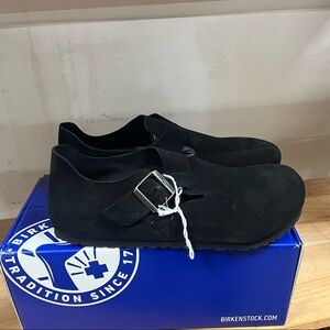 Birkenstock London black suede men’s 12, European 45